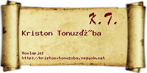 Kriston Tonuzóba névjegykártya